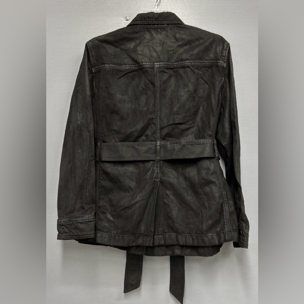 NWT Ralph Lauren Plus Size Black Onyx Belted Coated Denim Trucker Jacket Sz 14W - Picture 4 of 11